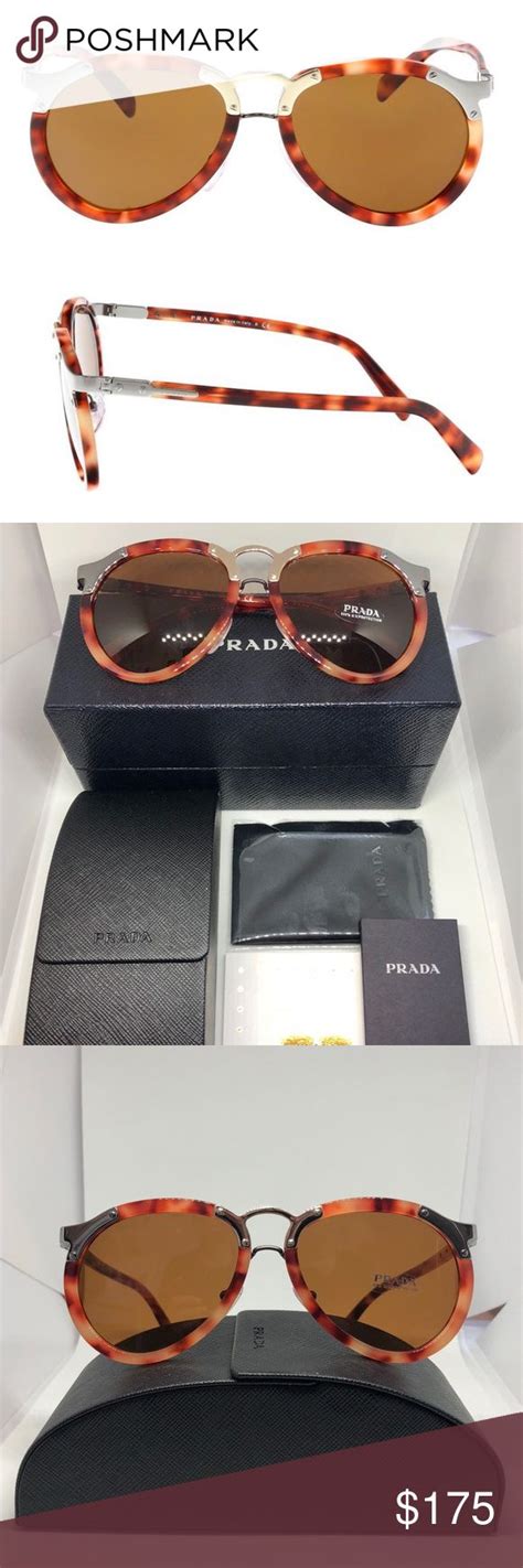 prada spr 01t 7s0-4k2|PRADA 01T WANDERER Aviator PR01TS Brown Havana Green .